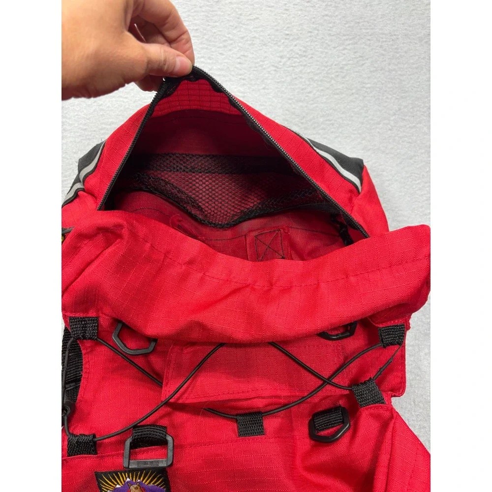 Outward Hound Dog Backpack Red Hiking Pet Travel Gear Reflective Adjustable Bag